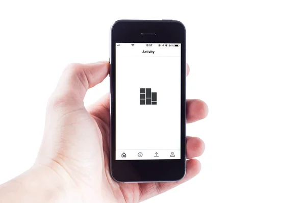 Kiev, Ukrayna - 1 Mart 2019: Mobil uygulama shutterstock beyaz bir arka planda, ayrı tut