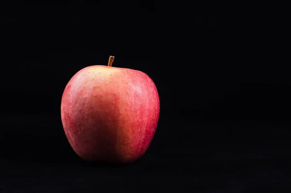 Плоды яблони на черном фоне обычные — стоковое фото