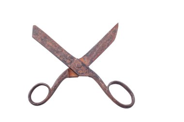 Vintage çatı makas beyaz arka plan üzerinde izole