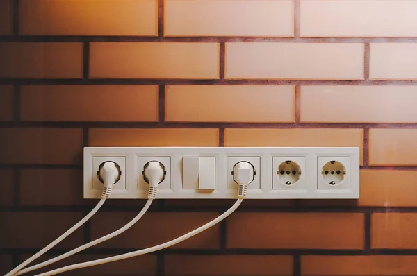 Connection of electrical devices wiring sockets for the design a — Stock Photo, Image