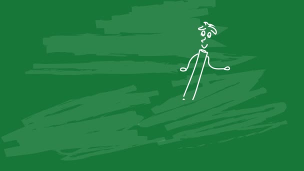 Назад Школи Анімоване Тло Doodle Фігури Олівцем Правитель Ноутбук Повернутися — стокове відео