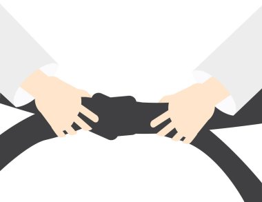 Savaş sanatı vektör arka plan - el holding siyah kuşak
