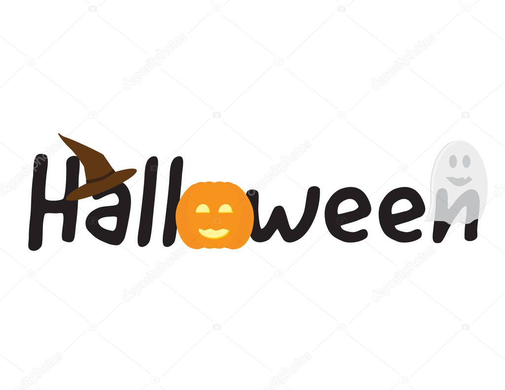 Halloween logo with vector elements