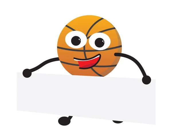 Basketballfigur Mit Weißem Schild — Stockvektor