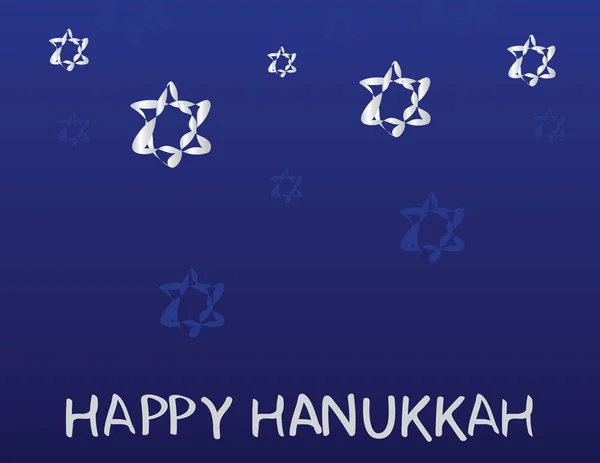 Hanukkah Férias Judaicas Saudação Happy Hanukkah Saudação Estrela David Símbolo — Vetor de Stock