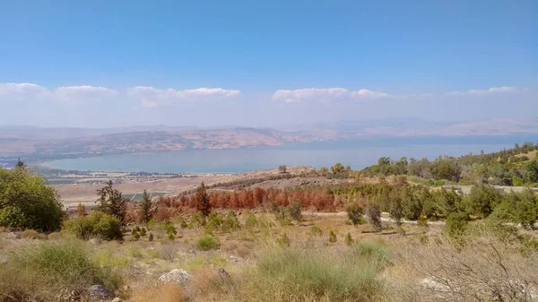 Вид Галилейское Море Голанских Высот — стоковое фото