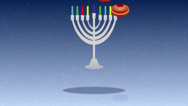Hebreo Feliz Hanukkah Saludar Video Animación — Vídeos de Stock