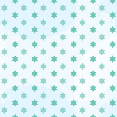 Yeşil davut yıldızı seamless modeli soyut ışık mavi backgroud
