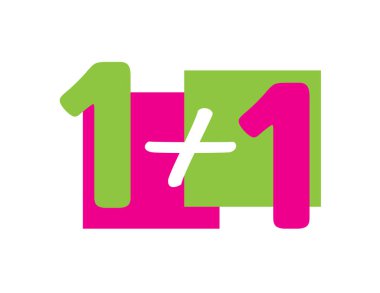 Yeşil ve pembe satın almak bir özgür 1 artı işareti ile pembe ve yeşil kareler