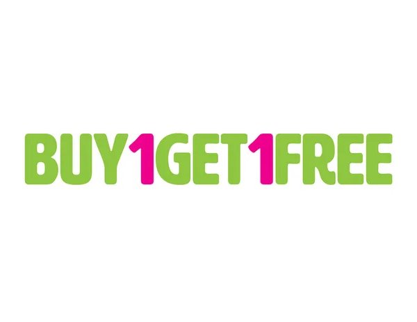 Grün und rosa kaufen eins erhalten ein kostenloses Zeilensymbol — Stockvektor
