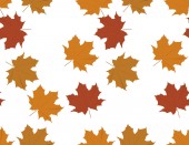 Vektor barna Maple Leaves zökkenőmentes minta fehér háttér