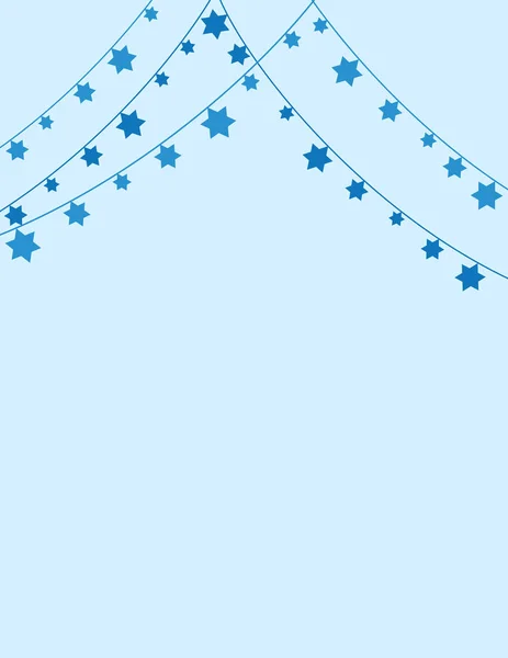 Blue Jewish Background with Jewish Star Bunting Decoration — Stock Vector