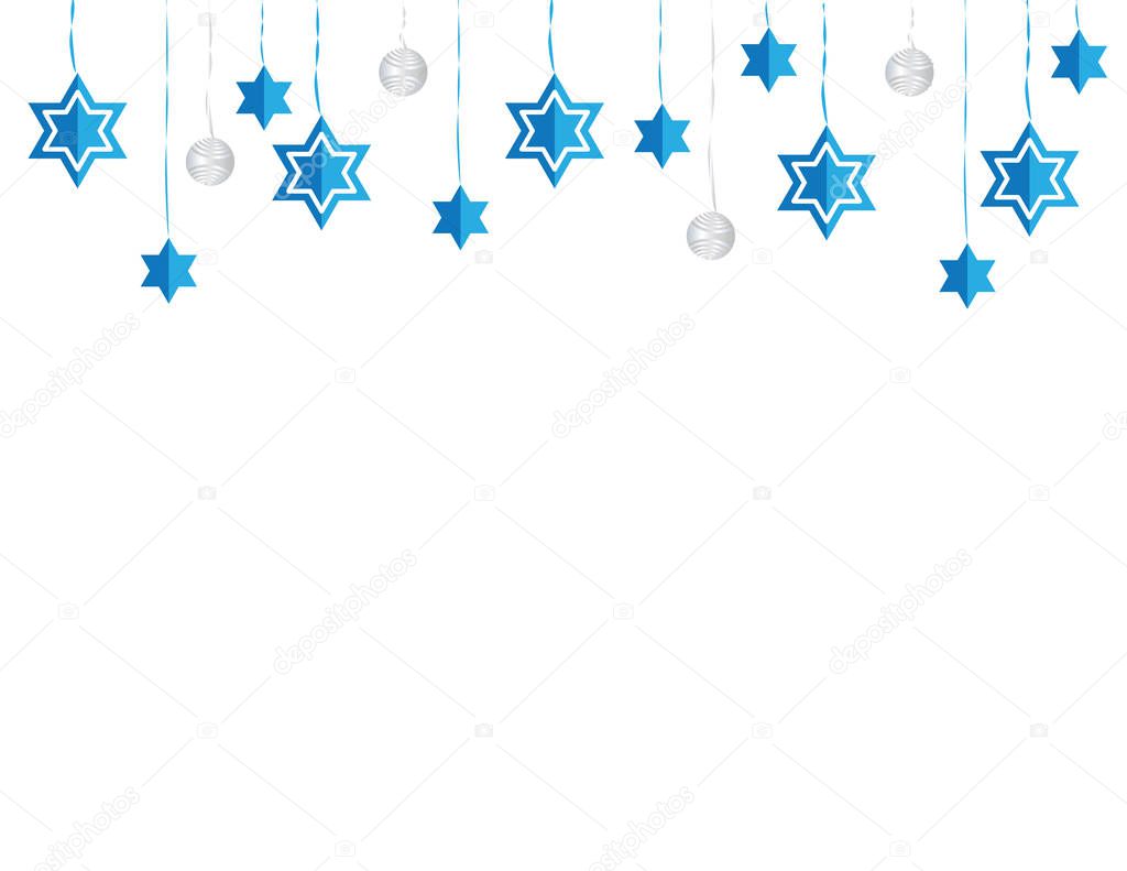 Jewish Hanging Star of David Blue White Decoration