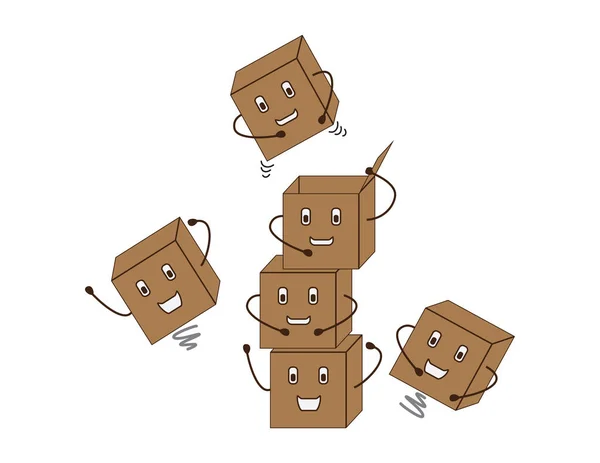Brown Šťastný Karikatura Boxy Bílém Pozadí — Stockový vektor