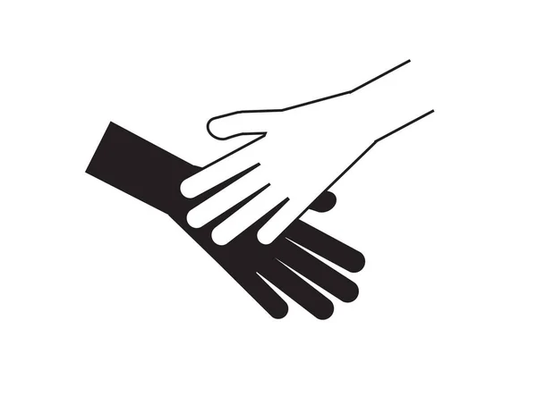 Vector White Hand Black Hand — Stock Vector