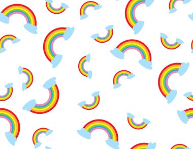 Renkli gökkuşağı ve bulutsuz desen