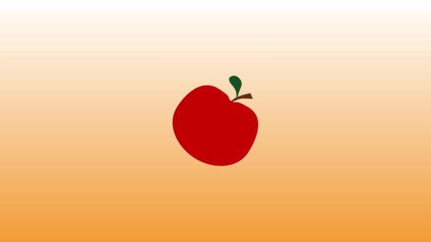 Zabawna Shana Tova Żydowska Animacja Rosz Haszana Czerwone Jabłko Pomarańczową — Wideo stockowe