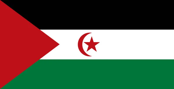 Flaga Sahrawi Arabska Republika Demokratyczna — Zdjęcie stockowe