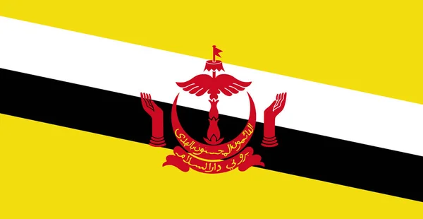 Közeli Kép Brunei Zászlaja — Stock Fotó