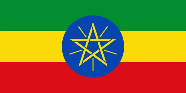 埃塞俄比亚国旗特写 — 图库照片