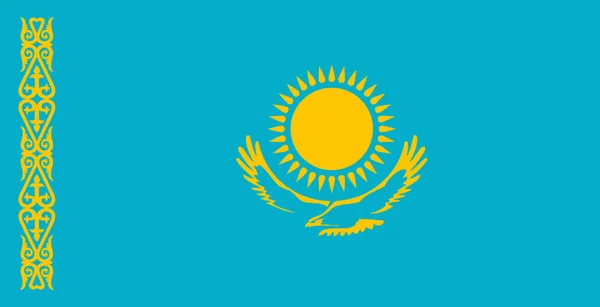Flagge Von Kasachstan Nahaufnahme — Stockfoto