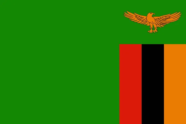 赞比亚国旗特写 — 图库照片