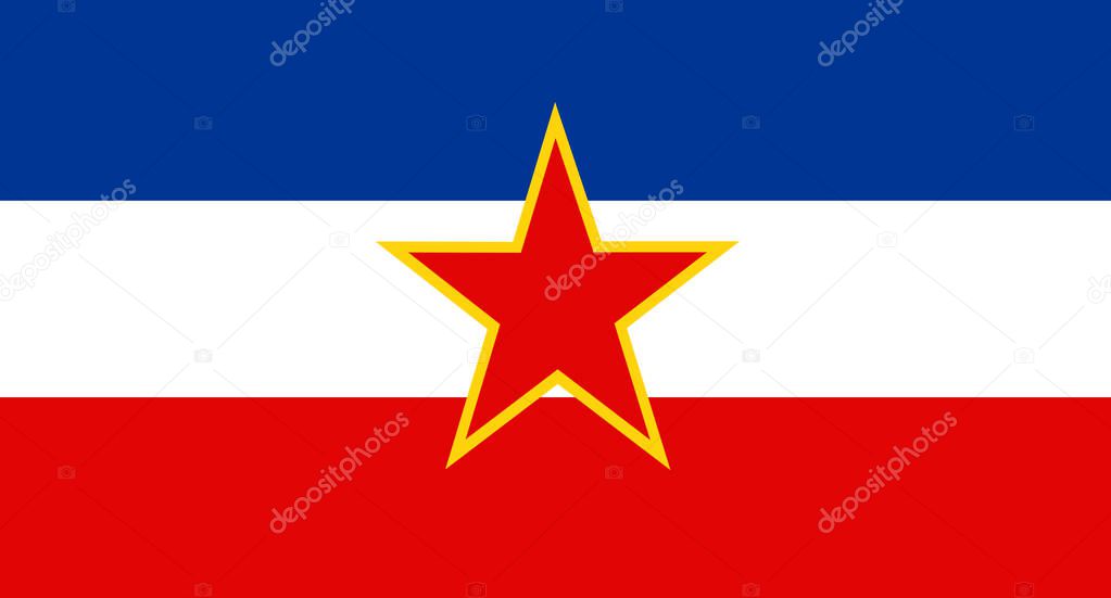 Flag of Yugoslavia close-up