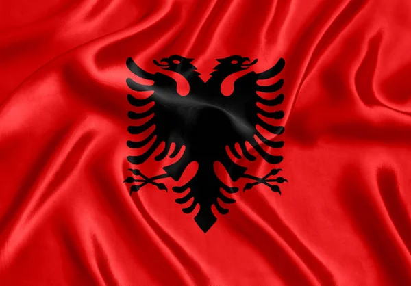 Bandiera Dell Albania Vicino — Foto Stock