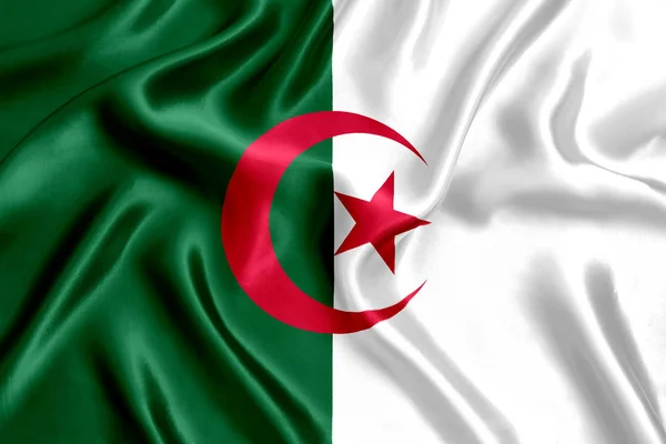 Vlag Van Algerije Close — Stockfoto