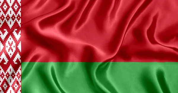 Flaga Białorusi Bliska — Zdjęcie stockowe