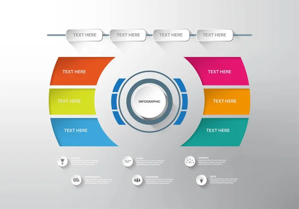 Infografik Vorlage Zur Präsentation Von Geschäftsdaten Kann Für Workflow Layout — Stockvektor