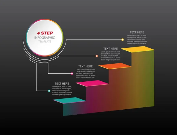 Plantilla Infografía Comercial Paso Línea Tiempo Con Opciones Paso Puede — Vector de stock