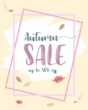 Sonbahar satış flyer şablonu, Kapalı % 50 indirim.