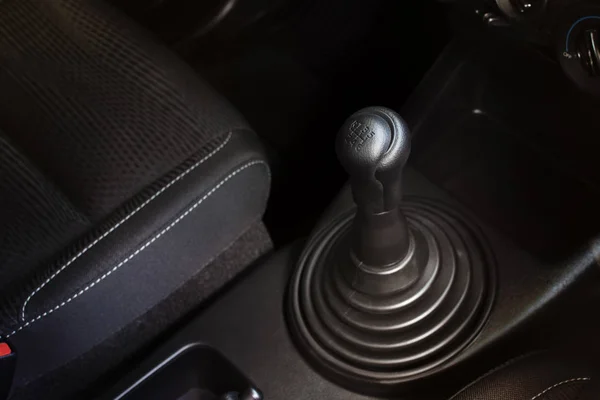 Gear stick of manual transmission car with 6 position. — Stock Photo, Image