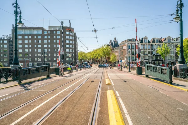 Amsterdam Mai 2018 Blick Auf Das Neue Amstelbrug Amstel Der — Stockfoto