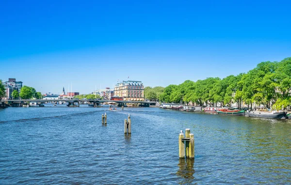 Amsterdam May 2018 View New Amstelbrug River Amstel Amstel Hotel Royalty Free Stock Photos