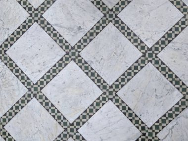 Mermer beyazı geometrik zemin ve arkaplan için seramik yeşil detaylar.