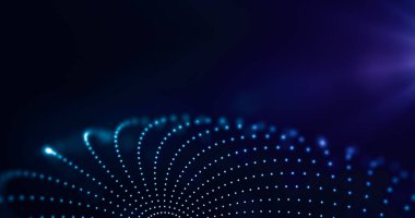 Noktaların birbirine bağlı olduğu soyut bir arkaplan. Renkli teknoloji ya da bilim konsepti.