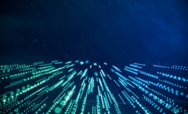 Noktaları mavi ve yeşile bağlayan soyut teknoloji koyu arkaplan. Bağlantı yapısı. - Bilim. Duvar kağıdı. İş dünyası.