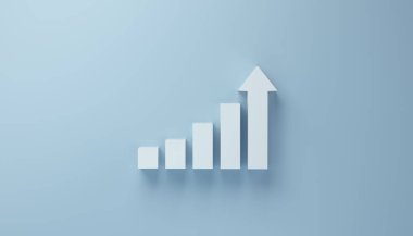 Büyüme başarısına beyaz ok, yaratıcı kavram başarısı. 3B görüntüleme