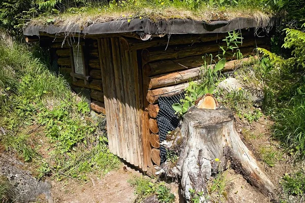 Cultural - historical monument defensive guerrilla bunker over the Black Stone in the Ilanovska valley in Liptov. — Stock Photo, Image