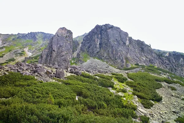 Okolní scenérie při túrách do skok vodopádu ve Vysokých Tatrách. — Stock fotografie