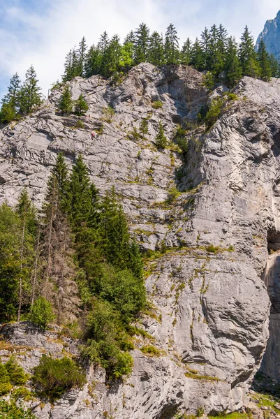 Steep rocky slope in the Swiss Alps. Grindelwald Switzerland