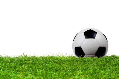 futbol topu çimlerin üzerinde 