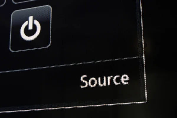 Source on computer screen with black ground — Stock Photo, Image