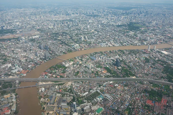 Uçak Penceresinden Bangkok Tayland Manzarası — Stok fotoğraf