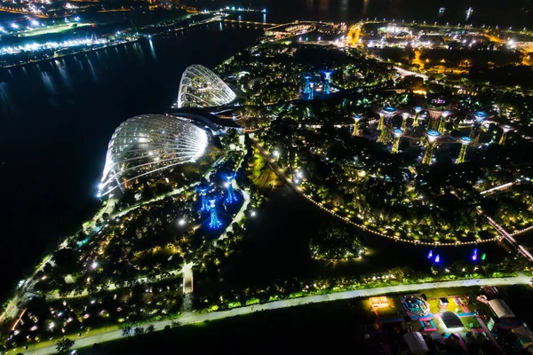 Singapore June 2018 Night Top View Singapore City Wide Angel — Stock Photo, Image