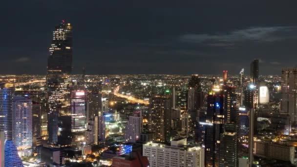 Calendário Vista Aérea Cidade Banguecoque Tráfego Rodoviário Durante Noite — Vídeo de Stock