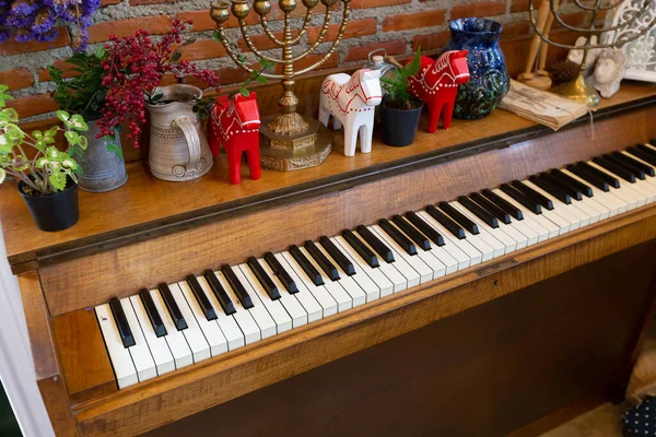 Old classic piano with decoration