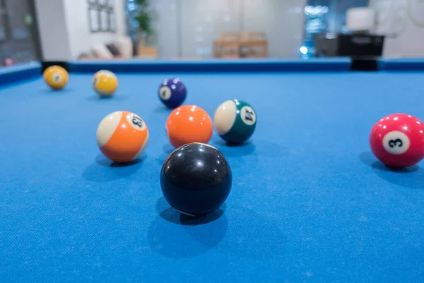 Biljartballen Een Pooltafel — Stockfoto